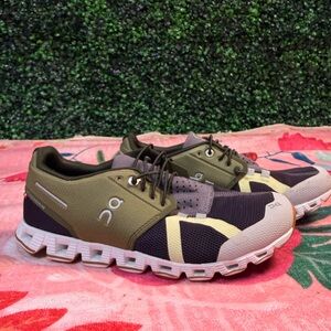 On Running Olive and Black Athletic Shoes